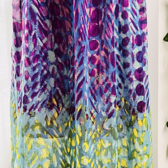 Cato Colorful Floral Tropical Chiffon Maxi Dress. Off the Shoulders. Size 6. EUC - Picture 6 of 12